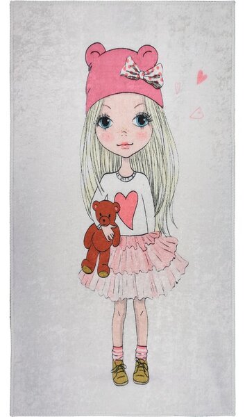 Детски килим подходящ за пране 160x230 cm Cute Girl and the Bear – Vitaus