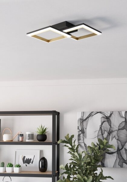 Eglo 901225-LED Димируем плафон CALLIERA LED/18,4W/230V черен/златист