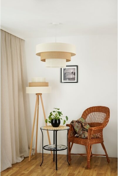 Brilagi - Подова лампа DENVER LUNETA 1xE27/15W/230V беж/кафяв/крем