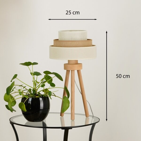 Brilagi - Настолна лампа DENVER LUNETA 1xE27/15W/230V беж/кафяв/крем