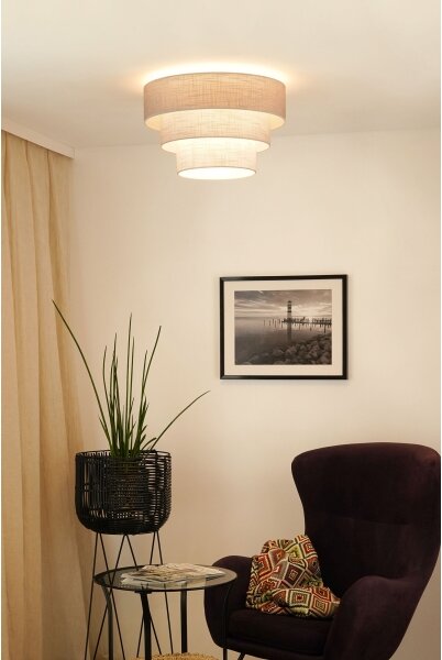 Brilagi - Плафон ALASKA LUNETA 1xE27/15W/230V Ø 45 см сив/кремав