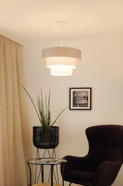 Brilagi - Пендел ALASKA LUNETA 1xE27/15W/230V Ø 45 см сив/кремав