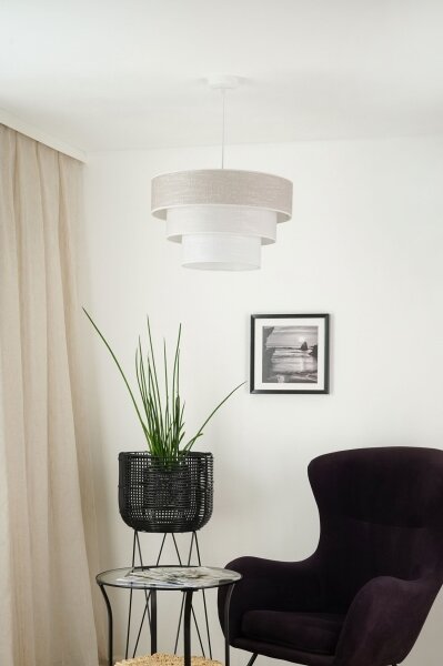 Brilagi - Пендел ALASKA LUNETA 1xE27/15W/230V Ø 45 см сив/кремав