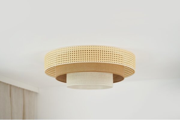 Brilagi - LED таванно осветително тяло CEDAR LUNETA LED/26W/230V ратан/кафяв/кремав