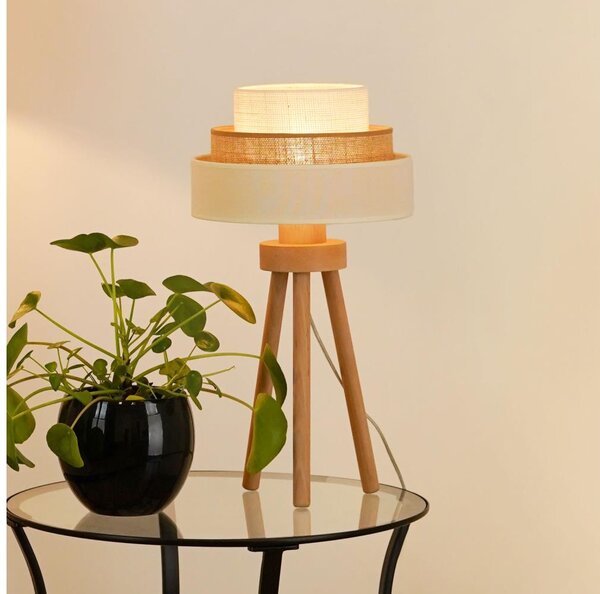 Brilagi - Настолна лампа DENVER LUNETA 1xE27/15W/230V беж/кафяв/крем