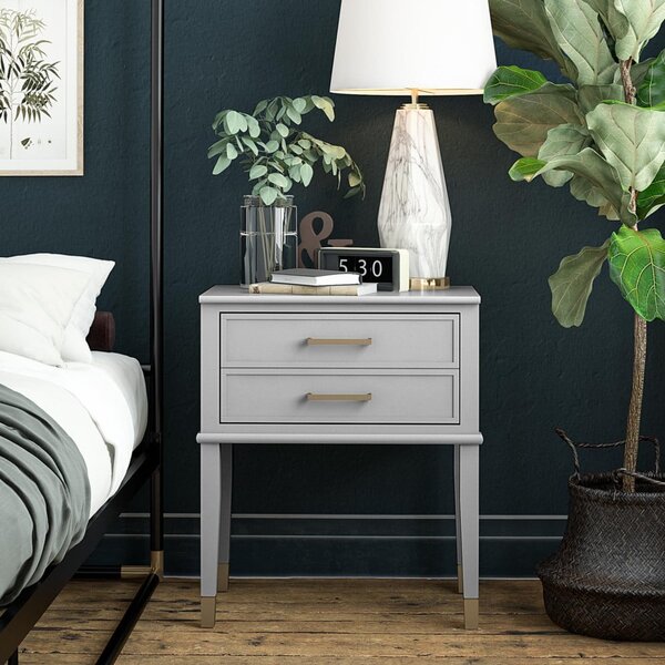 Светлосиво нощно шкафче Westerleigh – CosmoLiving by Cosmopolitan