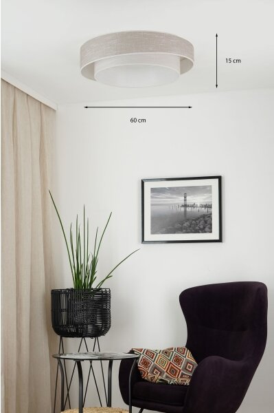 Brilagi - LED Плафониера DOVER SHINE LED/26W/230V Ø 60 см сив/кремав