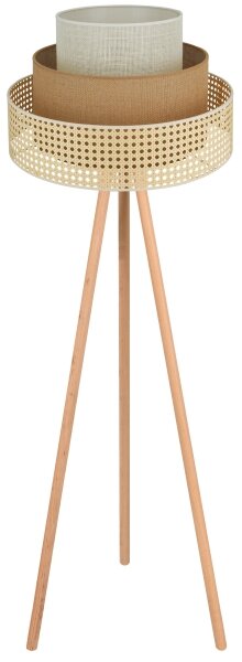 Brilagi - Подова лампа CEDAR LUNETA 1xE27/15W/230V ратан/кафяв/крем