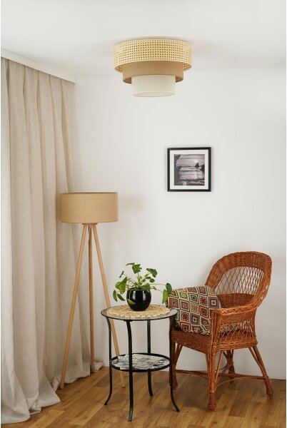 Brilagi таванно осветително тяло CEDAR LUNETA 1xE27/15W/230V пр. 45 ратан/кафяво