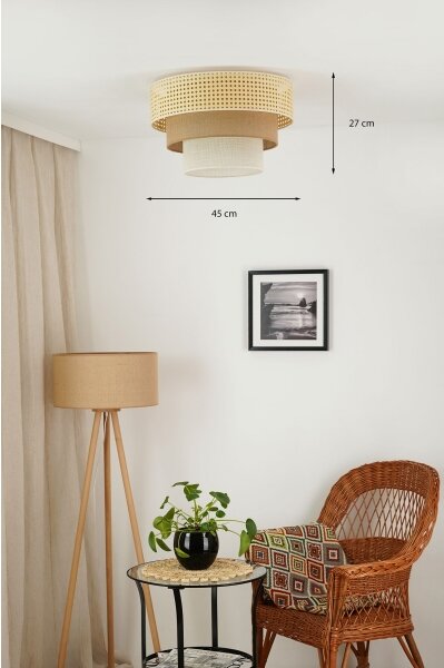 Brilagi таванно осветително тяло CEDAR LUNETA 1xE27/15W/230V пр. 45 ратан/кафяво