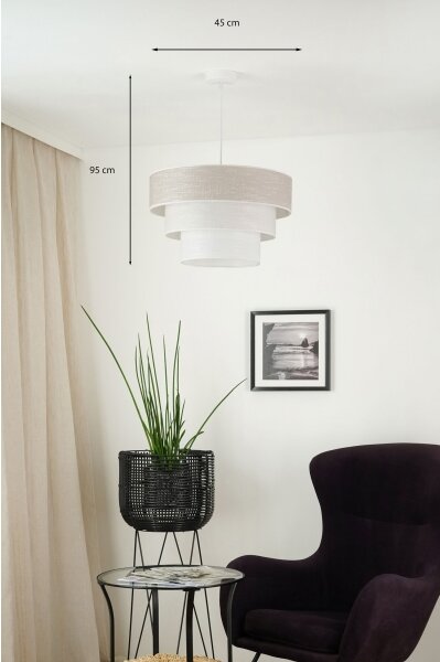 Brilagi - Пендел ALASKA LUNETA 1xE27/15W/230V Ø 45 см сив/кремав
