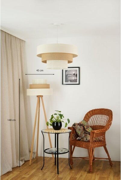 Brilagi - Подова лампа DENVER LUNETA 1xE27/15W/230V беж/кафяв/крем