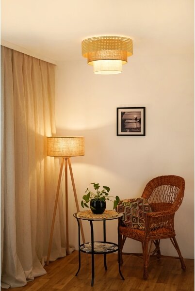 Brilagi таванно осветително тяло CEDAR LUNETA 1xE27/15W/230V пр. 45 ратан/кафяво