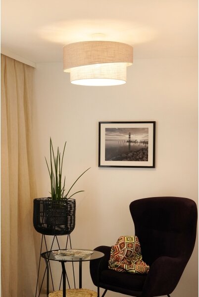 Brilagi - Полилей за повърхностен монтаж DOVER SHINE 1xE27/15W/230V Ø 50 см сив/кремав