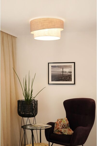 Brilagi - Плафон DOVER SHINE 1xE27/15W/230V Ø 50 см сив/кремав