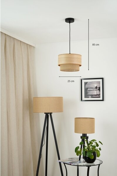 Brilagi - Полилей Montana Boho 1xE27/15W/230V, Ø 25 см, кафяв/черен