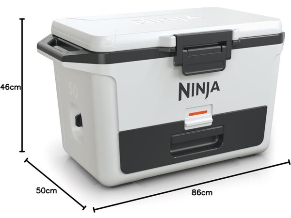 Хладилна кутия Ninja FrostVault FB151EUWH, 47 л, Пасивна, 80 кена, Поддържа лед до 6 дни, Сухо отделение, Бял