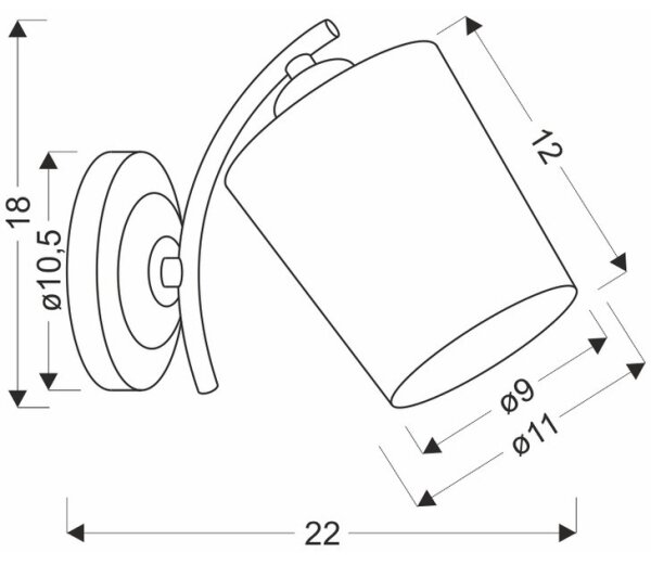 Аплик ESNYR 1xE27/40W/230V черен/бял