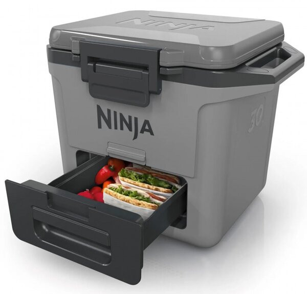 Хладилна кутия Ninja FrostVault FB131EUGY, 28 л, Пасивна, 48 кена, Поддържа лед до 5 дни, Сухо отделение, Сив