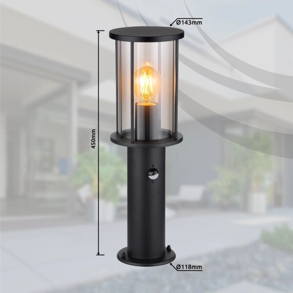 Globo 31361S - Екстериорна лампа със сензор GRACEY 1xE27/60W/230V IP54 45 см