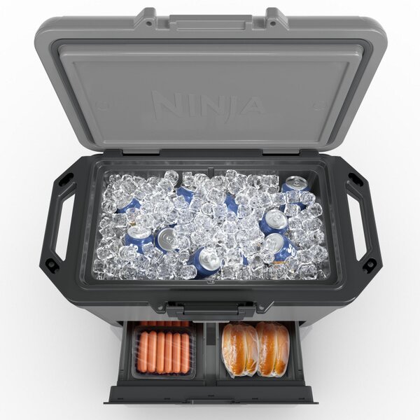Хладилна кутия Ninja FrostVault FB151EUGY, 47 л, Пасивна, 80 кена, Поддържа лед до 6 дни, Сухо отделение, Сив