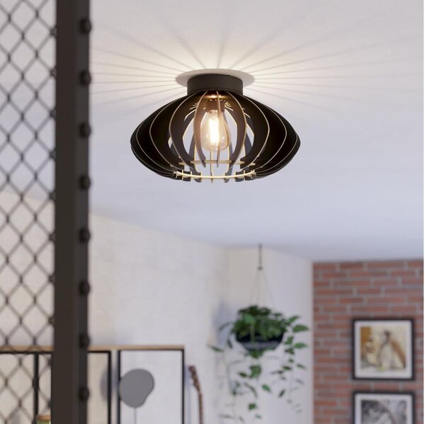Eglo 900999 - Плафон COSSANO 1xE27/40W/230V Ø 38 см черен