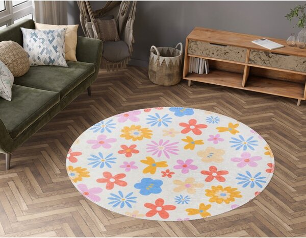 Детски килим подходящ за пране ø100 cm Joyfull Garden – Vitaus