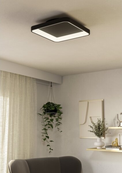 Eglo 901252 - LED Димируем плафон LORETELLO LED/12W/230V черен + д.у