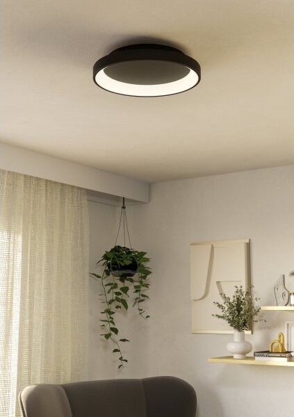 Eglo 901251 - LED Димируем плафон LORETELLO LED/12W/230V черен + д.у