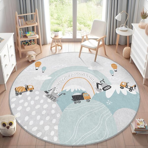 Детски килим подходящ за пране ø120 cm Snowy Hills – Mila Home