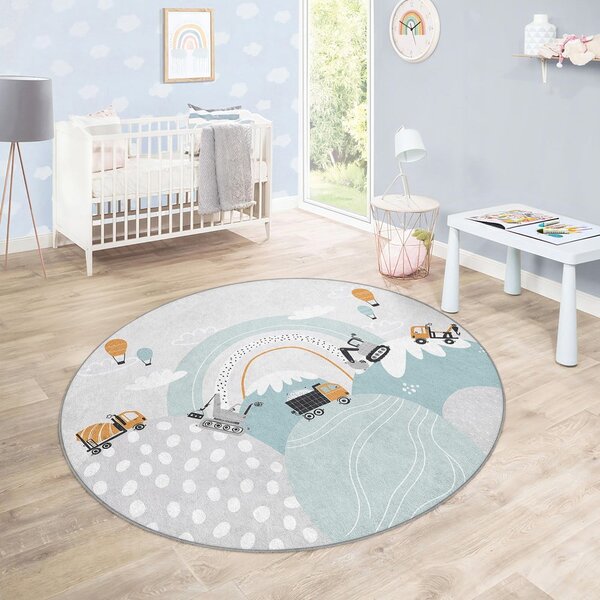 Детски килим подходящ за пране ø120 cm Snowy Hills – Mila Home
