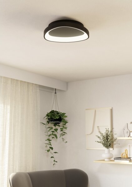 Eglo 901584 - LED Димируем плафон LORETELLO LED/12W/230V черен + д.у