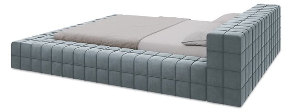 Светлосиньо двойно тапицирано легло с включена подматрачна рамка 160x200 cm Akela – Makamii