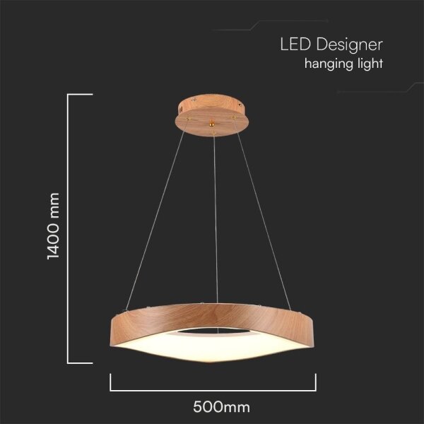 LED Пендел LED/25W/230V 3000K ø 50 см кафяв