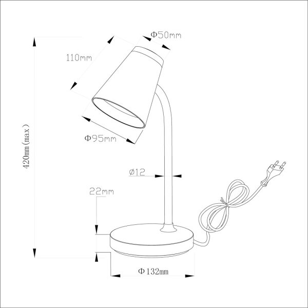 LED Настолна лампа CHICO LED/4,5W/230V черен