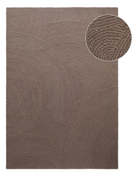 Кафяво-сив ръчно изработен вълнен килим 80x150 cm Calmio – Hanse Home