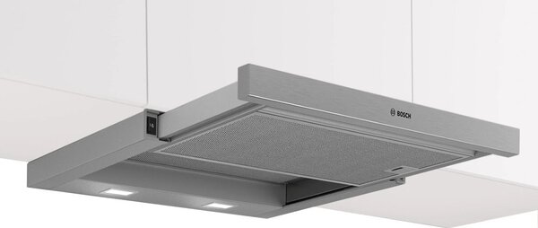 Абсорбатор Bosch DFM064W55, за вграждане, енергиен клас C, 105W, 394m³/h, 2 мотора, 3 степени на мощност, сребрист