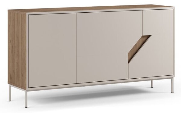Кремаво-естествен скрин от декор от дъб 150x80x40 cm Lilou – Marckeric