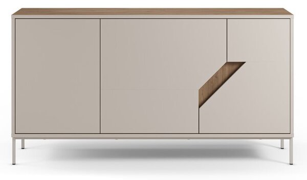 Кремаво-естествен скрин от декор от дъб 150x80x40 cm Lilou – Marckeric