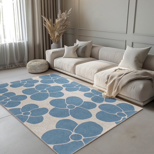 Синя пътека подходяща за пране 80x200 cm Blue Meadow – Mila Home