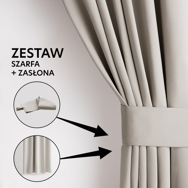 Бежово затъмняващо перде 140x175 cm Kierra – Restilo