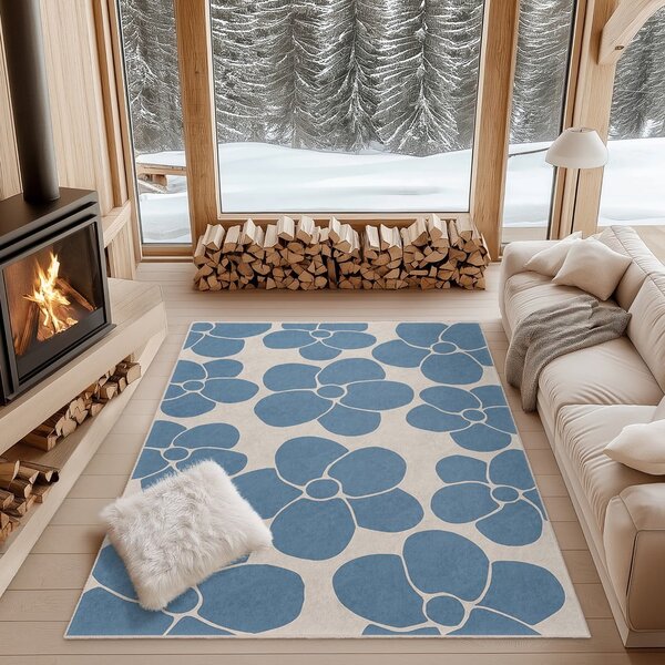 Синя пътека подходяща за пране 80x200 cm Blue Meadow – Mila Home