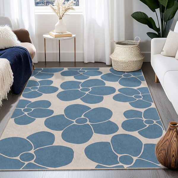 Синя пътека подходяща за пране 80x200 cm Blue Meadow – Mila Home