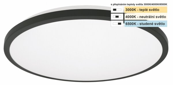 Top Light - LED Плафон за баня ONYX LED/10W/230V IP44 Ø 29 см черен