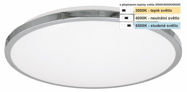 Top Light -LED Плафон за баня SILVER LED/10W/230V IP44 Ø 29 см хром
