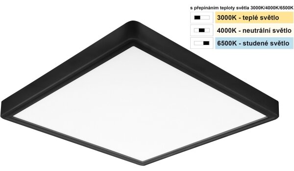 Top Light-LED Плафониера REVIT LED/24W/230V 3000/4000/6500K 30x30 см черен