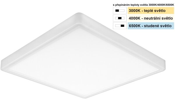 Top Light -LED Плафониера REVIT LED/24W/230V 3000/4000/6500K 30x30 см бял