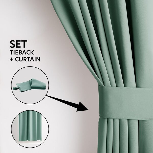Dimout перде в цвят мента 140x175 cm Kierra – Restilo