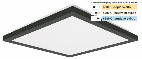 Top Light -LED Плафон за баня ONYX LED/10W/230V IP44 28x28 см черен
