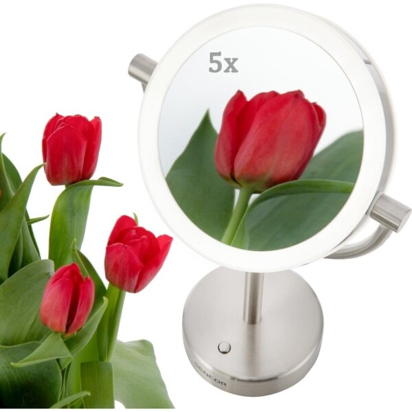 Sencor - Козметично огледало с LED осветление LED/5W/230V неръждаема стомана
